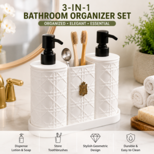 3-Piece Luxury Bathroom Accessories and Soap Dispenser Set