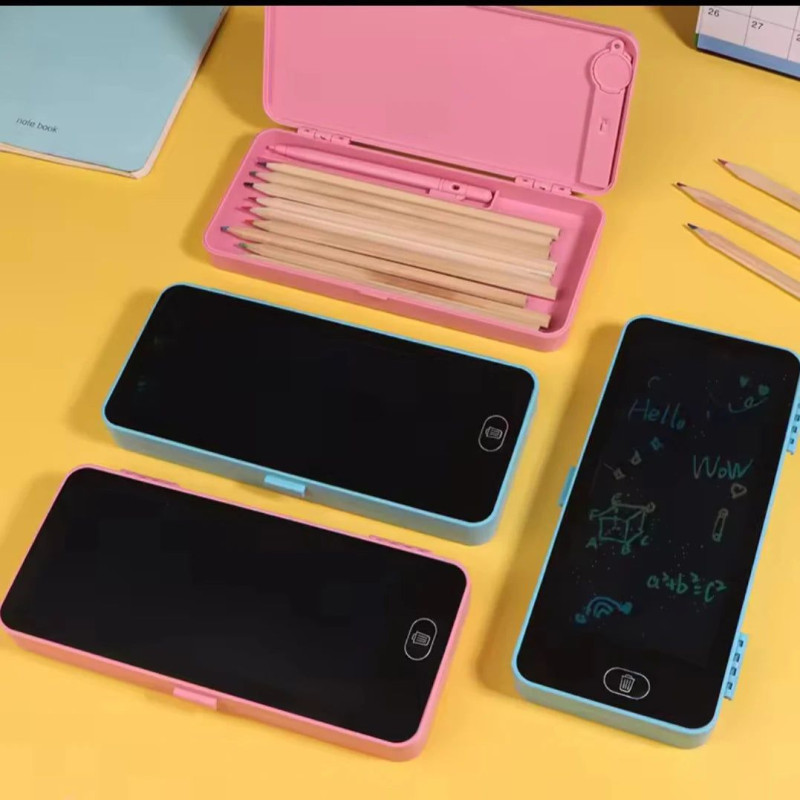 Multifunctional LCD Writing Tablet Pencil Box with Built-In Calculator