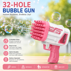 32-Hole Gatling Bazooka Electric Bubble Gun Blaster