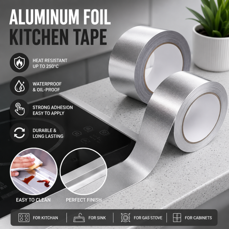 Heavy-Duty Aluminum Foil Tape - Waterproof Heat-Resistant Repair Roll
