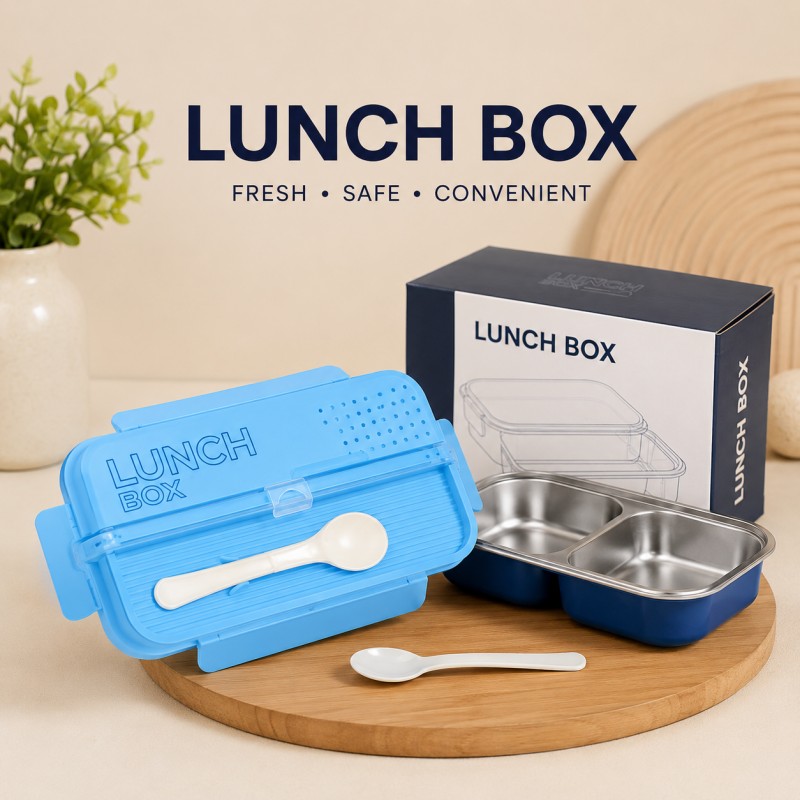 Eco-Friendly Stainless Steel 4-Sided Lock Leakproof Lunch Box