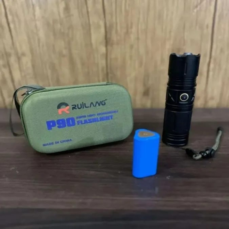 P90 Super Bright Powerful LED Flashlight Torch - High-Lumen Rechargeable Tactical Light