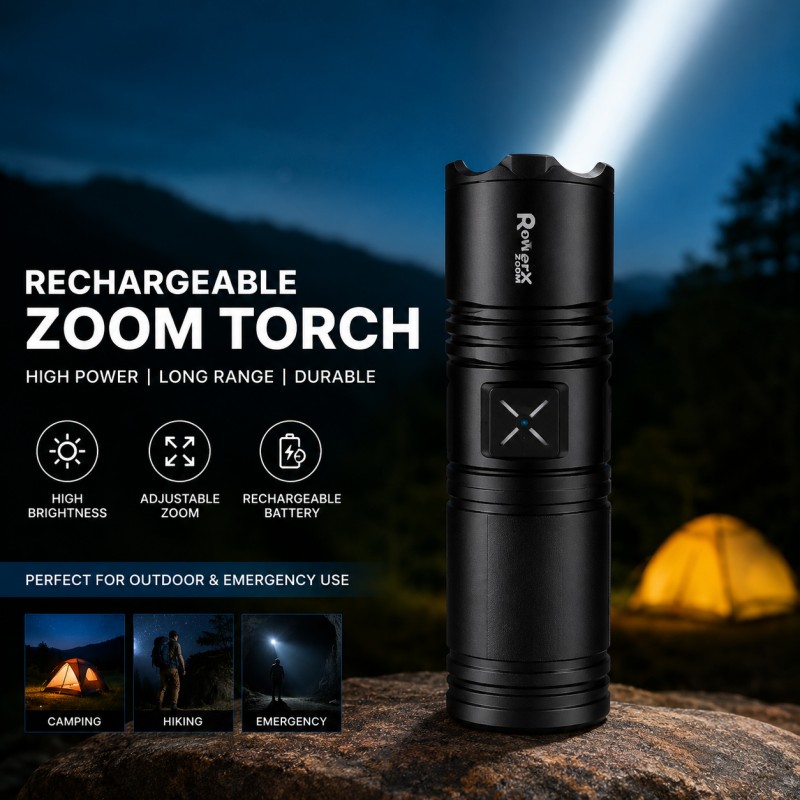 P90 Super Bright Powerful LED Flashlight Torch - High-Lumen Rechargeable Tactical Light