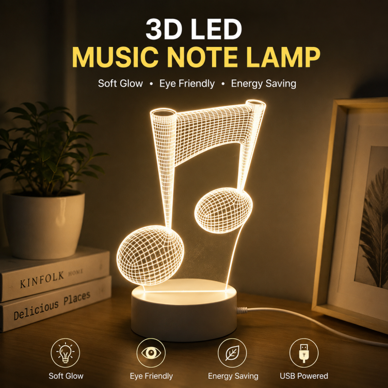 3D Acrylic LED Night Light - Creative USB Decorative Desk Lamp