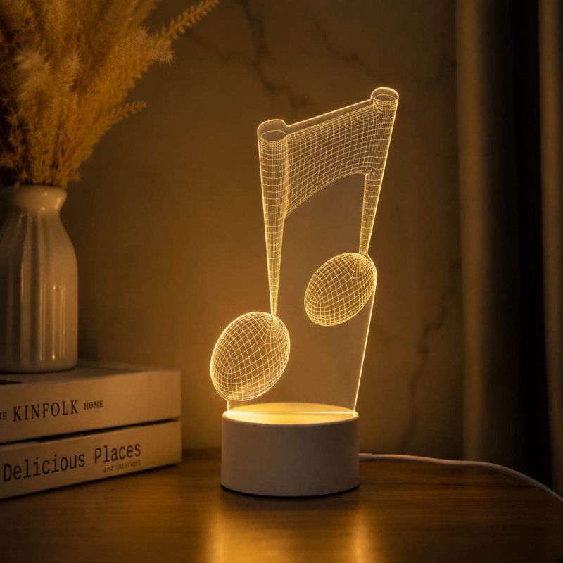 3D Acrylic LED Night Light - Creative USB Decorative Desk Lamp
