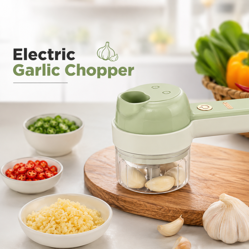 4-in-1 Multifunctional Handheld Electric Vegetable Cutter & Food Chopper Set