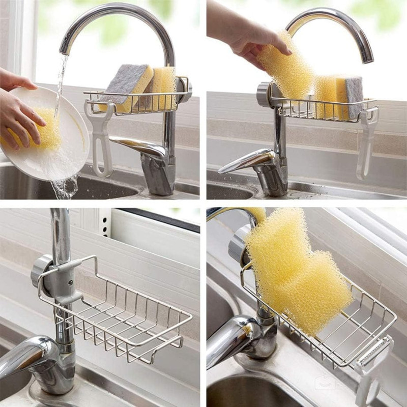 Multi-Function Adjustable Sink Storage Rack & Sponge Holder