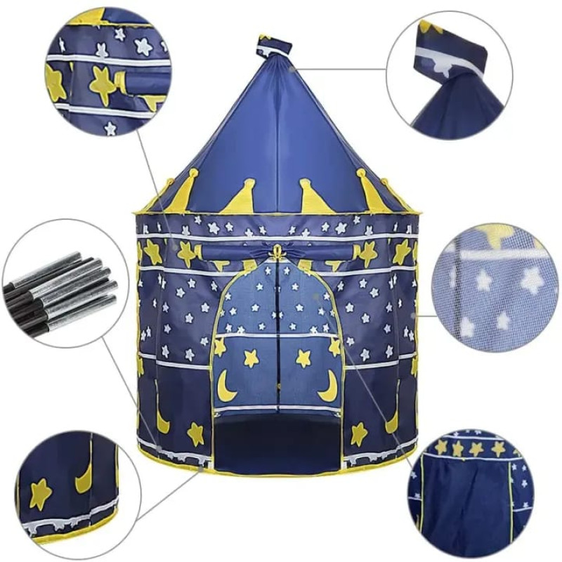 Portable Kids Folding Princess and Knight Castle Play Tent House