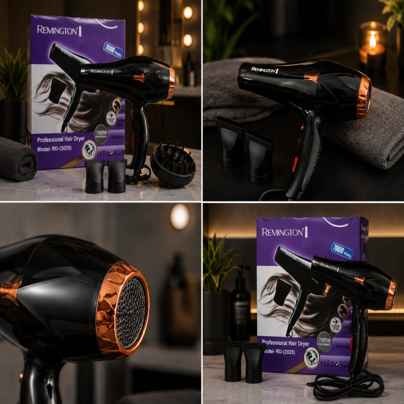 Title:Remington Professional Hair Dryer Model RD-2025 - High-Power 2-in-1 Hot & Cool Air Styling Tool