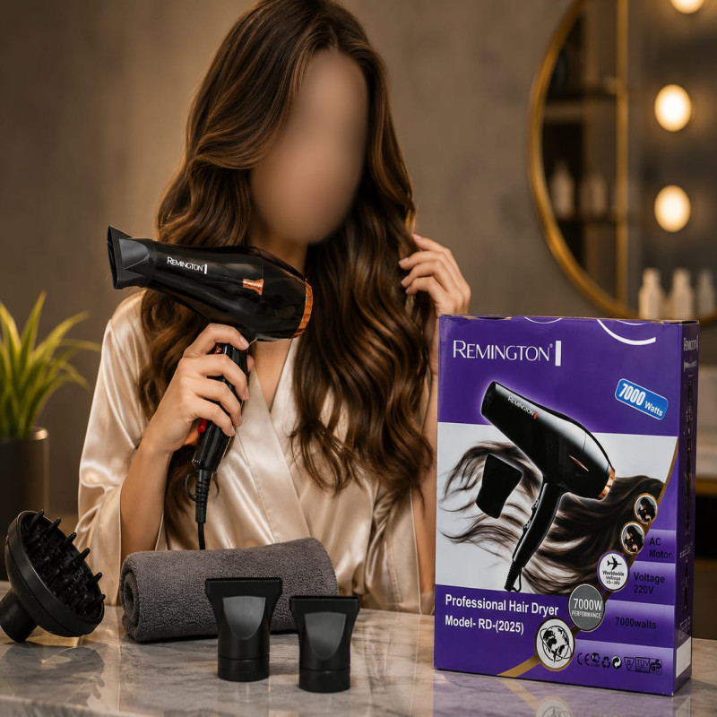 Title:Remington Professional Hair Dryer Model RD-2025 - High-Power 2-in-1 Hot & Cool Air Styling Tool