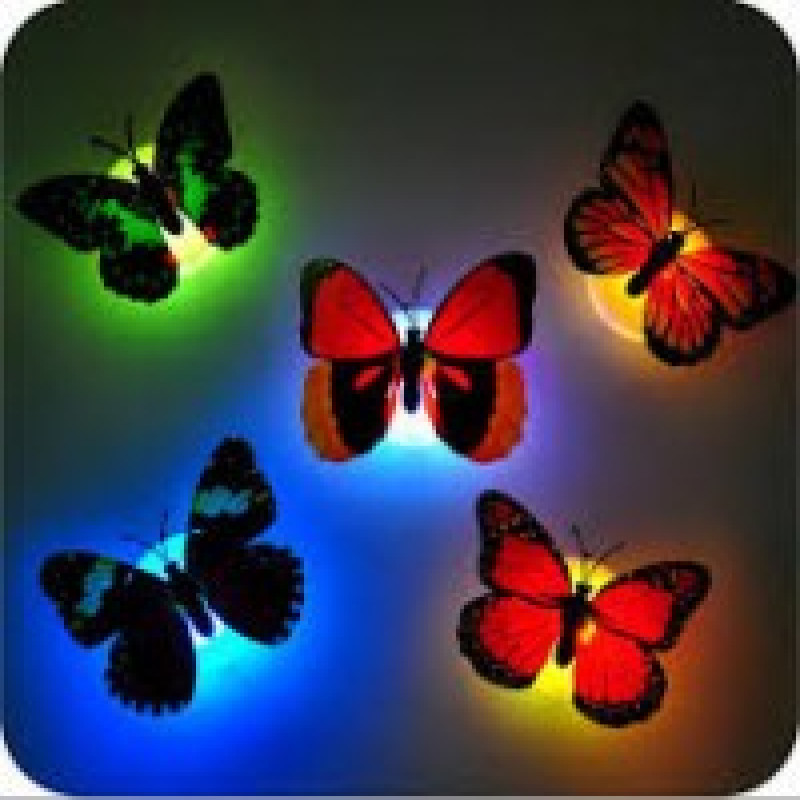 Glowing LED Butterfly Wall Light - Decorative Night Lamp & Decor Sticker