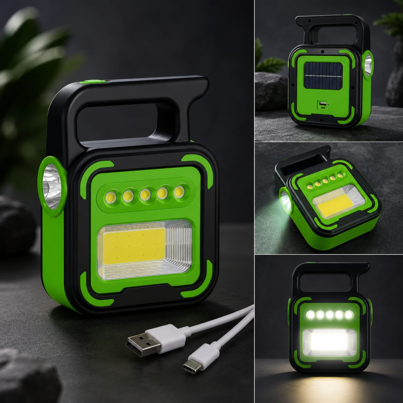 3-in-1 Multi-Function Outdoor Emergency LED Flashlight & Power Bank