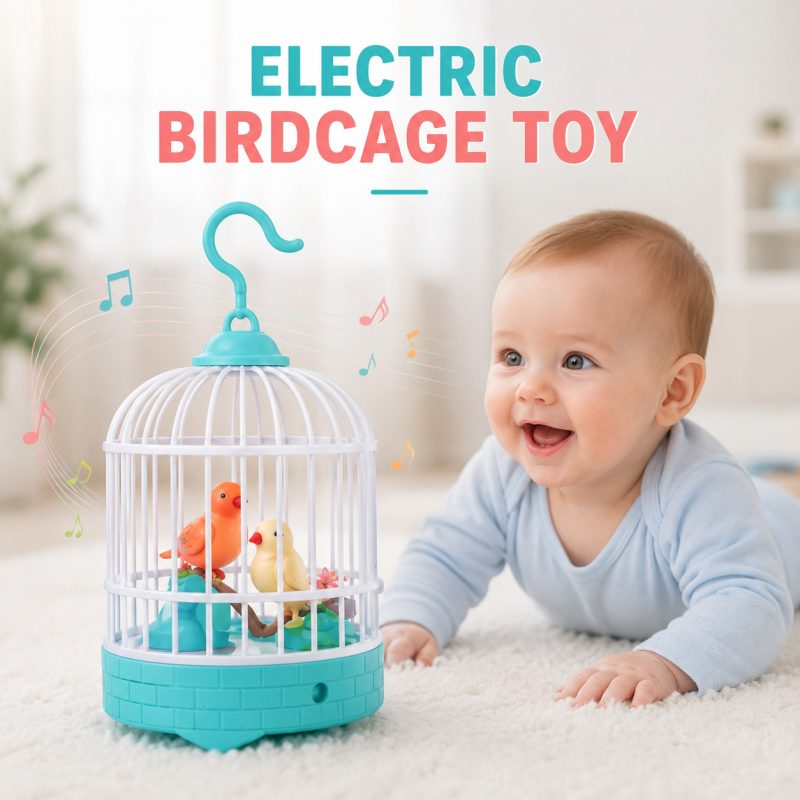 Interactive Electronic Pet Bird Cage Toy with Sound and Motion