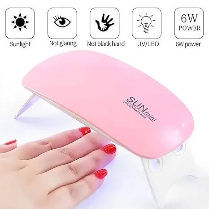 SUNmini 6W Portable UV LED Nail Lamp - Mini Curing Light for Gel Polish & Resin
