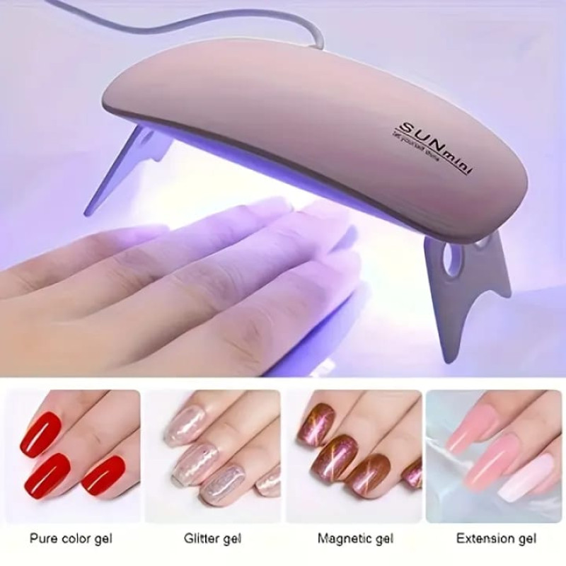 SUNmini 6W Portable UV LED Nail Lamp - Mini Curing Light for Gel Polish & Resin