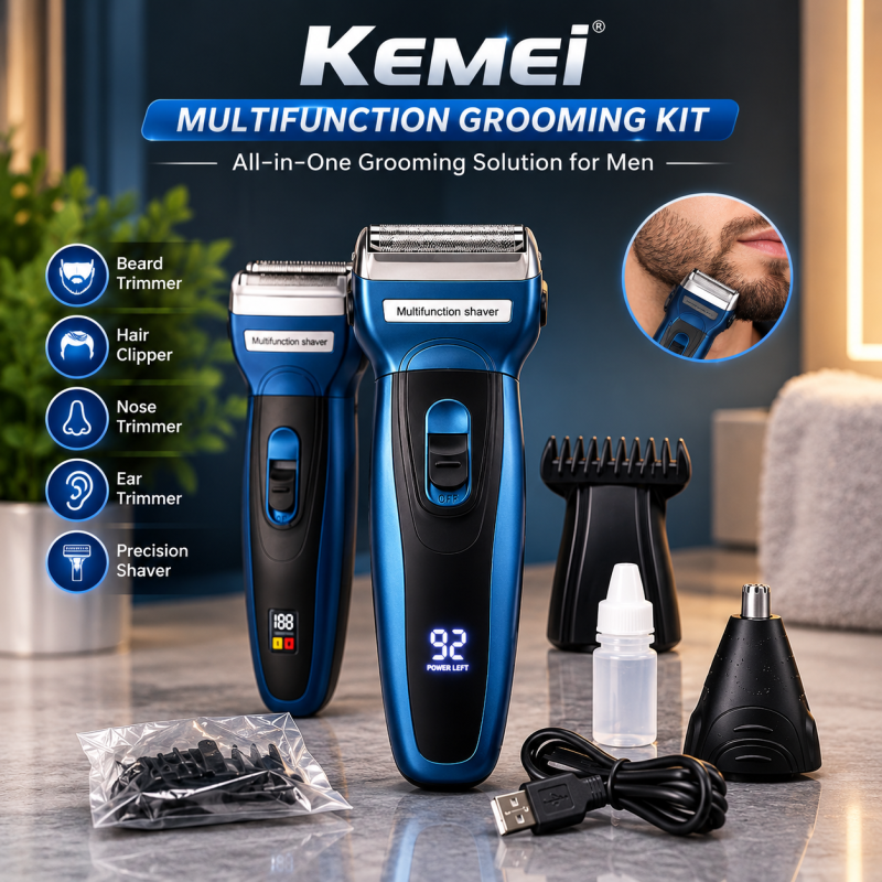 Kemei Digital Trimmer KM-5560 - Professional Rechargeable Hair & Beard Clipper