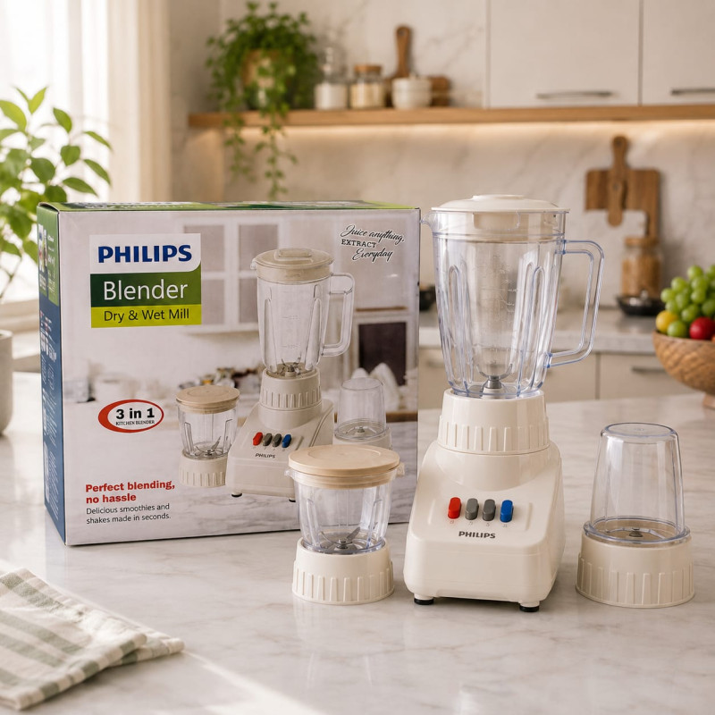 Philips 3-in-1 Multifunctional Electric Blender, Grinder & Chopper Set
