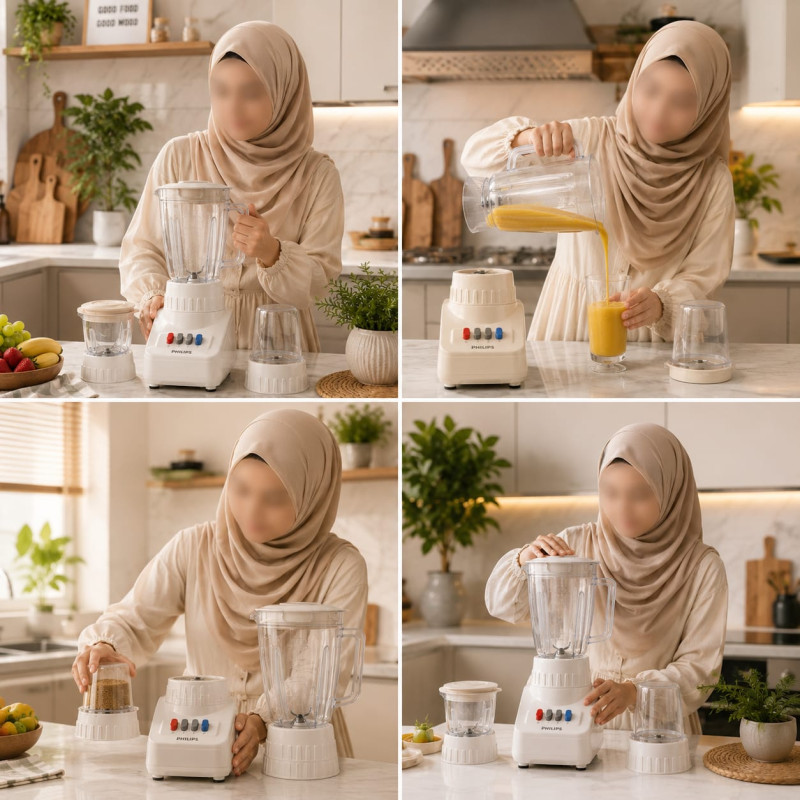 Philips 3-in-1 Multifunctional Electric Blender, Grinder & Chopper Set