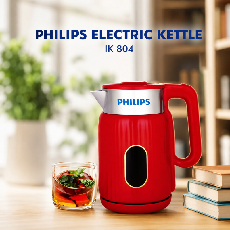 Philips Electric Kettle IK 804 - Fast Boiling Stainless Steel Home Water Boiler