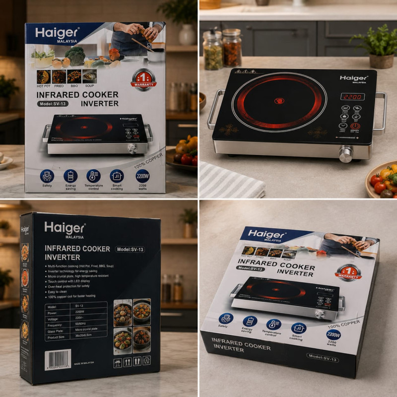 Haiger Malaysia Infrared Cooker Inverter - Model SV-13 2200W Digital Electric Stove