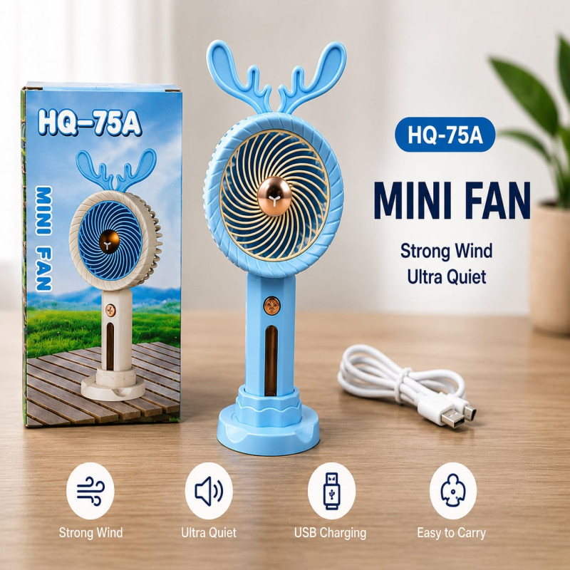USB Portable Mini Handheld Desk Fan - Rechargeable Cooling Fan