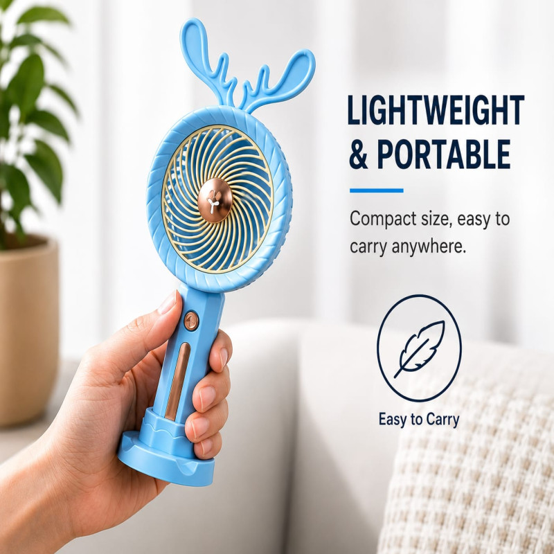USB Portable Mini Handheld Desk Fan - Rechargeable Cooling Fan
