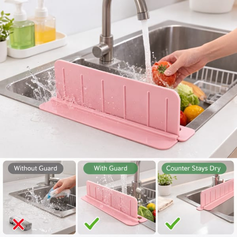Splash-Proof Drainage Soap & Sponge Storage Rack - Multi-Function Kitchen Sink Organizer
